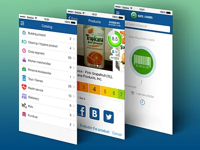 Rate&Goods iPhone App app design development goods ios iphone mobile rate scan ui ux