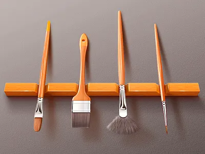 Four paintbrushes geeco icon paintbrush pen ui