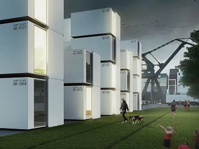 GLOBAL VILLAGES 3d 3dvisualization architecture dock exterior global village pixelfactory render vray