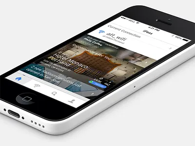 Location Based WiFi Finder app clean geo ios local minimal mobile ui white