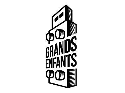 Logo Grands Enfants WIP 1 blackwhite bw lines logo wip