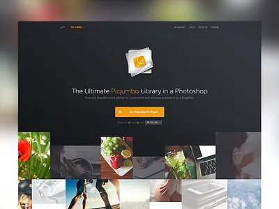 Picjumbo [Extension] dark extension free icon landing page photos plugin stock