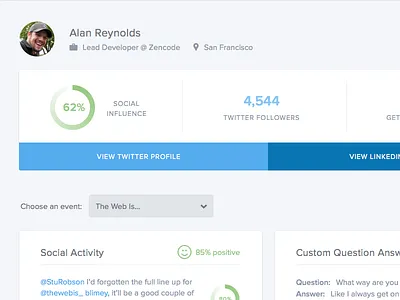 Attendee Profile profile ui