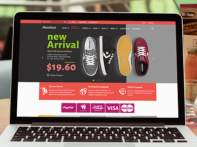 Hazelnut Shop bootstrap grid responsive shop ui ui design ux ux design web web design wireframe
