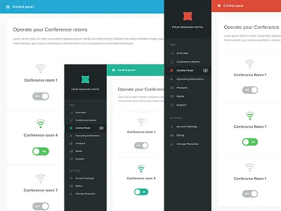 Control Panel Control Page admin conference control panel dashboard sidebar navigation ui ux