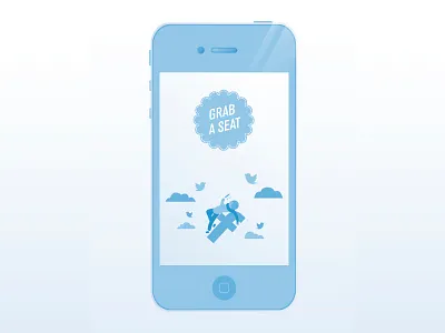 Grab a Seat app design illustration layout typography vector website