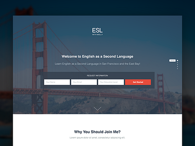 ESL - Landing Page Design flat design footer design home design homepage design landing page one page web design pricing testimonials web design web layout web page design website design