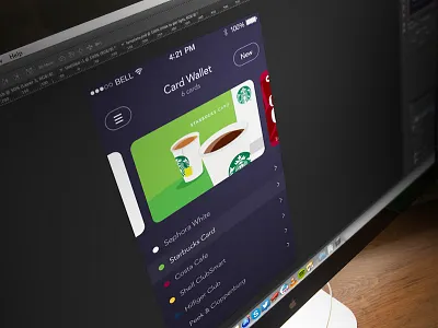 Card Wallet app concept flat ios ios7