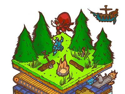 I Dig You drawing fantasy gaming isometric shovel knight tower video game