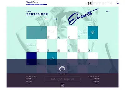 WIP of TrendPortal (calendar page) beauty canada fashion girl glam minimal style trend ui ux web women