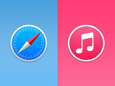 Safari & iTunes - Yosemite apple icon ios itunes mac os osx safari x yosemite