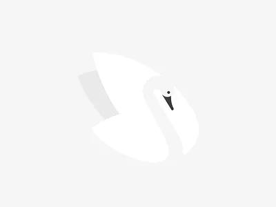 VAN DE PUT appealing atrokhau crisp flat gray logo logotype minimal simple swan symbol white