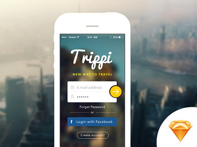 Trippi Sketch clean file login neat sketch trip ui ux