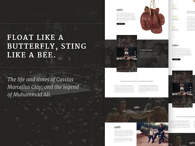 Cassius: Real Pixels biography boxing boxing website dark editorial focus lab gallery home page landing page muhammad web web design