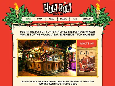 Tiki Website Design bamboo design hula illustration mobile navigation palms responsive tiki website