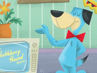 Huckleberry Hound cartoons digital art dog hanna barbera huckleberry hound illustration photoshop tv
