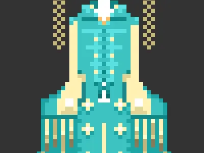 Dress detail from the Twins dress illustration pixel art pixels