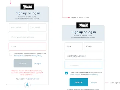 Alphaworks invest card user flow alphaworks branding investments user flows ux web design wireframes