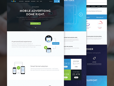 Heyzap Developer Page apps clean flat homepage simple ui ux video web