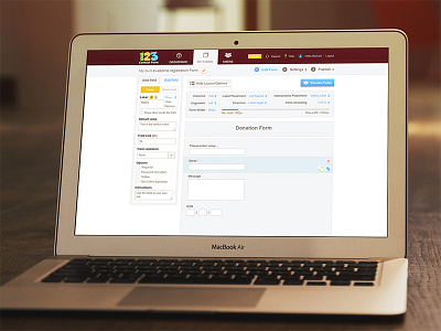 123ContactForm Editor forms fresh new productdesign redesign saas ui web webdesign