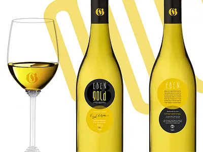Eden Gold Chardonnay by Eyal Elipaz - Limited Edition 2014 circles connection etiquette glass gold kosher love organic pure transparency unique wine