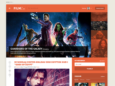 Filmz.dk - Redesign design filmz.dk flat front page layout movies redesign web web design