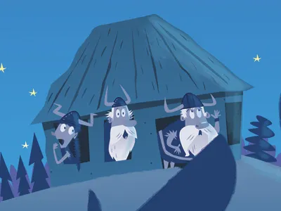 Pgs14 15 childrensbook illustration illustrator monsters photoshop vikings werewolves