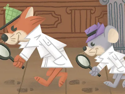 Snooper & Blabber cartoons cat detectives digital art hanna barbera illustration mouse photoshop