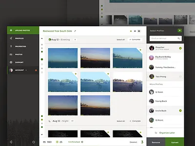HuntForce Upload deer hunting photos startup ui design upload user interface ux