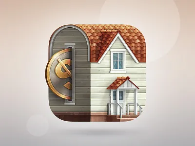 Dynasty iOS icon app coin dynasty game house icon ios money roof window wood
