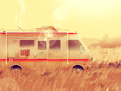 Where it all began x Breaking Bad bad breaking digital art fan art heisenberg print rv walter white