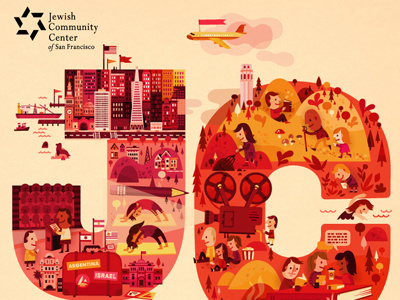 JCCSF characters color design illustration little friends of printmaking san francisco