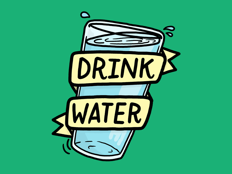 Drink Water art flash food illustration josh lafayette lettering lol tattoo typography water