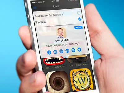 Mobile portfolio gallery appstore design gallery icon interface ios iphone mobile portfolio profile ui ux