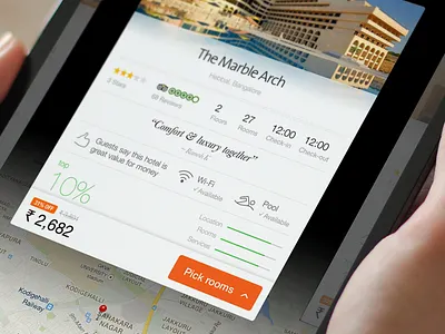 Property details on iPad app app design cleartrip design hotels ios ipad ipad app modal properties travel app