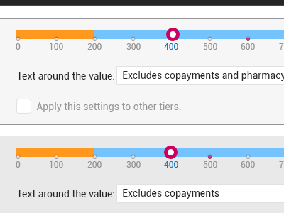 Sliders dropdown form sliders