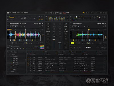Traktor Scratch Pro 3 Prototype black design dj instruments interface native orange reskin scratch traktor ui
