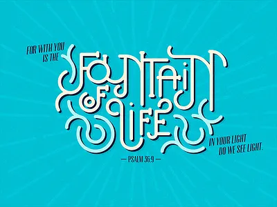 Psalm 36:9 bible cross fountain illustration line art logos bible software monoweight rays scripture simple water