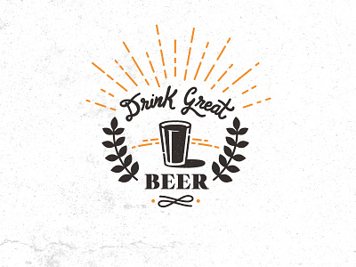 Drink Great Beer badge beer crest illustration local