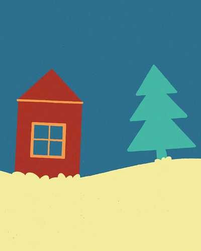It's chrimums! animation character christmas house illustration motion graphics season snow snowglobe tree