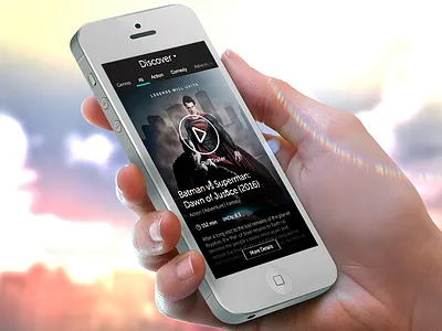 Discover Film app black clean film ios mobile