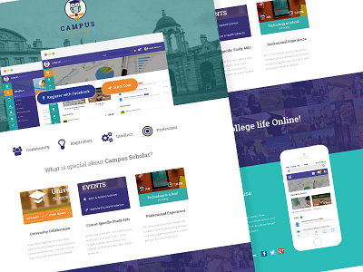 CampusScholar campus collage freelance expert green mobile application purple scholar vertual collage web application web development website