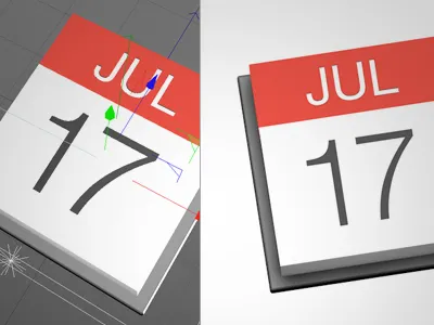 Yosemite Cal Icon in 3D 3d apple cal calendar cinema4d icon mac makingof newstyle os x yosemite