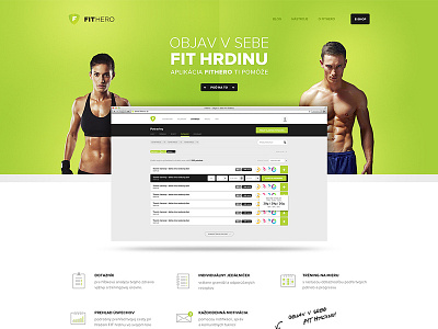 FitHero - Landpage (wip) app application fithero fitness fresh green icon landpage model photo ui ux