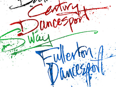 Ballroom Fun! ink lettering ruling pen splatter