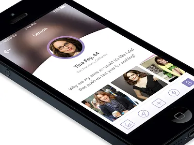 Profile View app avatar bio icons ios photos profile tab bar