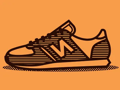 NewBalance black new balance orange shoe stroke