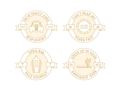 Roaring Twenties Icons 1920s antique art deco emblem great gatsby icon icons line art logo roaring twenties