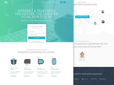 Landing Page features flat design icons landing page one page single page testimonials ui ui design ux ux design webdesign