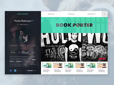 Upcoming music app app discover flat flat ui ios ipad music ui